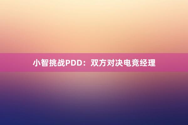 小智挑战PDD：双方对决电竞经理