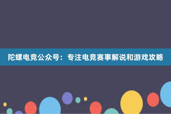 陀螺电竞公众号：专注电竞赛事解说和游戏攻略